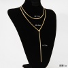 Picture of Wholesale Layered Stackable Necklace Set, Brass Flat Snake Chain, Women's Stylish Hip Hop Gift Jewelry For Retailer, 1 Set ( 2 PCs/Set)