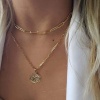 Picture of Wholesale Capital Alphabet Initial Letter Message " A-Z " Layered Stackable Necklace Set, 304 Stainless Steel Paperclip Link Chain, Unisex Eco-friendly PVD Stylish Hip Hop Gift Jewelry For Retailer, 1 Set ( 2 PCs/Set)