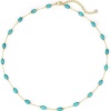 Picture of Wholesale Green Blue Natural Turquoise Station Necklace, 304 Stainless Steel Beaded Chain, Women's Boho Chic Bohemia Ethnic Style Gift Jewelry For Retailer, 45cm(17.7") + 5cm(2") long