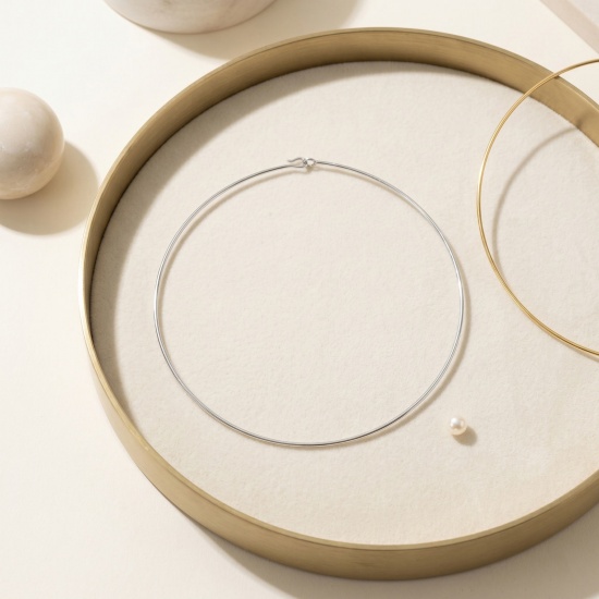 Immagine di Collana Girocollo All'Ingrosso, Multicolore Ottone Donne Semplice Elegante Regalo Gioielli Per Rivenditore, 1 Pz