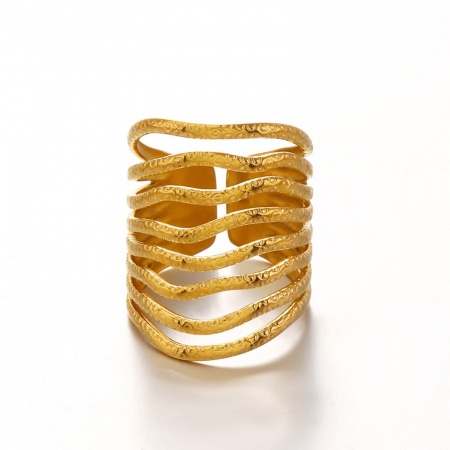 Bild von Großhandel Frauen Geschenk Offen Verstellbar Ring, Bunt 304 Edelstahl, Umweltfreundliche PVD Exquisit Stilvoll Schmuckbedarf