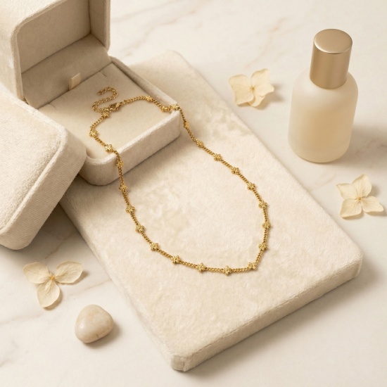 Immagine di Fiore Collana & Bracciale All'Ingrosso, Catena a Maglia Fatta a Mano Multicolore 304 Acciaio Inossidabile, Donne Ecologico Squisito Elegante Regalo Gioielli Per Rivenditore, 1 Pz