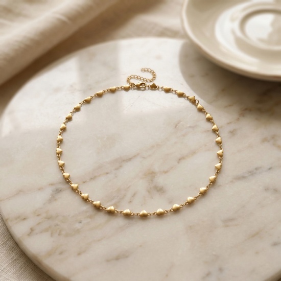 Picture of Wholesale Handmade Link Chain Necklace, 18K Real Gold Plated 304 Stainless Steel, Women's Eco-friendly PVD Waterproof Anti-Tarnish Hypoallergenic Exquisite Stylish Gift Jewelry For Retailer, 40cm(15.7") + 5cm(2") long