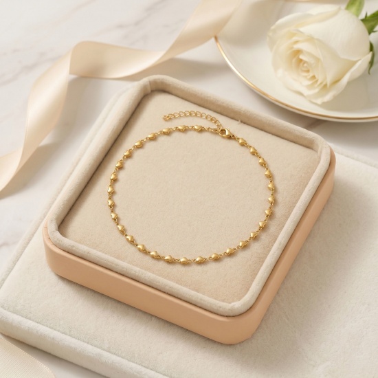 Picture of Wholesale Handmade Link Chain Necklace, 18K Real Gold Plated 304 Stainless Steel, Women's Eco-friendly PVD Waterproof Anti-Tarnish Hypoallergenic Exquisite Stylish Gift Jewelry For Retailer, 40cm(15.7") + 5cm(2") long