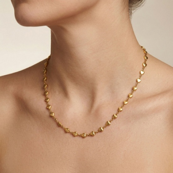 Picture of Wholesale Handmade Link Chain Necklace, 18K Real Gold Plated 304 Stainless Steel, Women's Eco-friendly PVD Waterproof Anti-Tarnish Hypoallergenic Exquisite Stylish Gift Jewelry For Retailer, 40cm(15.7") + 5cm(2") long