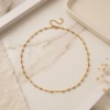 Picture of Wholesale Geometric Handmade Link Chain Necklace, 18K Real Gold Plated 304 Stainless Steel, Women's Eco-friendly PVD Waterproof Anti-Tarnish Hypoallergenic Exquisite Stylish Gift Jewelry For Retailer, 40cm(15.7") + 5cm(2") long