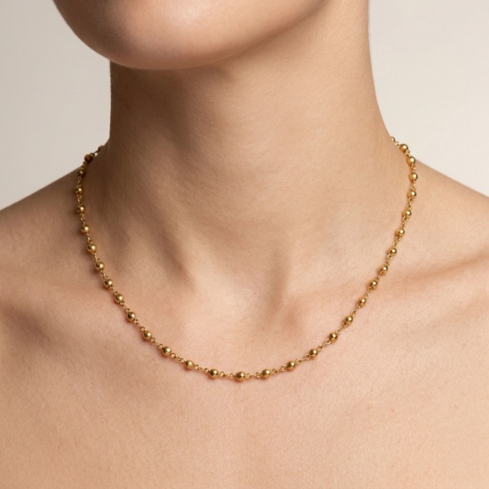 Picture of Wholesale Geometric Handmade Link Chain Necklace, 18K Real Gold Plated 304 Stainless Steel, Women's Eco-friendly PVD Waterproof Anti-Tarnish Hypoallergenic Exquisite Stylish Gift Jewelry For Retailer, 40cm(15.7") + 5cm(2") long