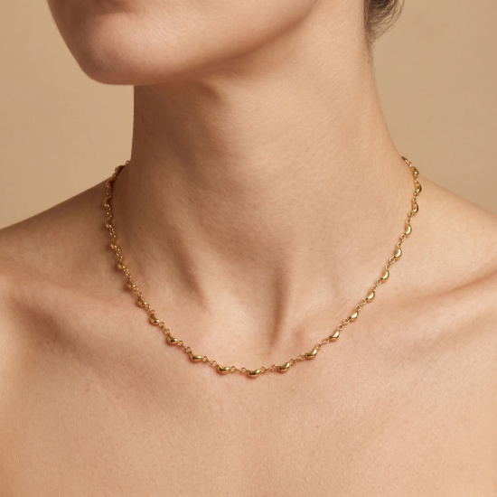 Picture of Wholesale Leaf Pentagram Star Handmade Link Chain Necklace, 18K Real Gold Plated 304 Stainless Steel, Women's Eco-friendly PVD Waterproof Anti-Tarnish Hypoallergenic Exquisite Stylish Gift Jewelry For Retailer, 40cm(15.7") + 5cm(2") long