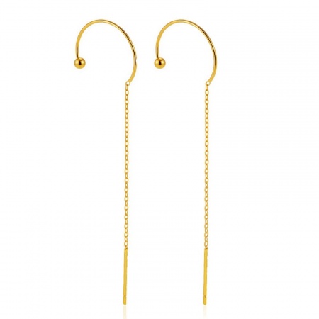 Immagine di Squisito Elegante Orecchini a Catena All'Ingrosso, Placcato Oro 18K 304 Acciaio Inossidabile, Donne Ecologico Regalo Fornitura di Gioielli, 1 Paio