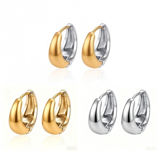 Immagine di Squisito Retrò Orecchini Ad Anello Abbraccio All'Ingrosso, Multicolore 304 Acciaio Inossidabile, Donne Ecologico Regalo Fornitura di Gioielli, 1 Paio