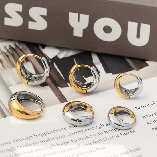 Immagine di Squisito Retrò Orecchini Ad Anello Abbraccio All'Ingrosso, Multicolore 304 Acciaio Inossidabile, Donne Ecologico Regalo Fornitura di Gioielli, 1 Paio