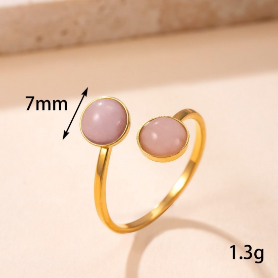 Immagine di Donne Regalo Aperto Regolabile Anello All'Ingrosso, Multicolore 304 Acciaio Inossidabile & Gemma, Ecologico Squisito Retrò Fornitura di Gioielli, 1 Pz