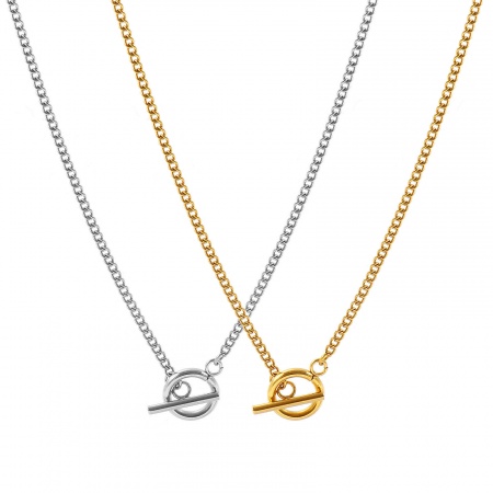 Bild von Großhandel Mit Knebelverschluss Panzerkette Kette Halskette, Bunt 304 Edelstahl, Unisex Umweltfreundliche PVD Einfach Hip Hop Geschenk Schmuck für Einzelhändler, 45cm lang, Kettengröße: 2.2mm