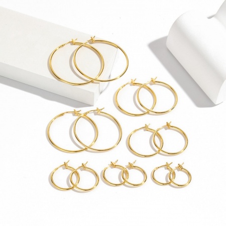 Picture of Wholesale Simple Stylish Hoop Earrings, Round Multicolor Brass, Women's Gift Jewelry Supply