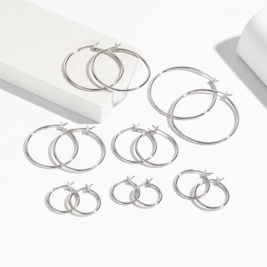 Picture of Wholesale Simple Stylish Hoop Earrings, Round Multicolor Brass, Women's Gift Jewelry Supply