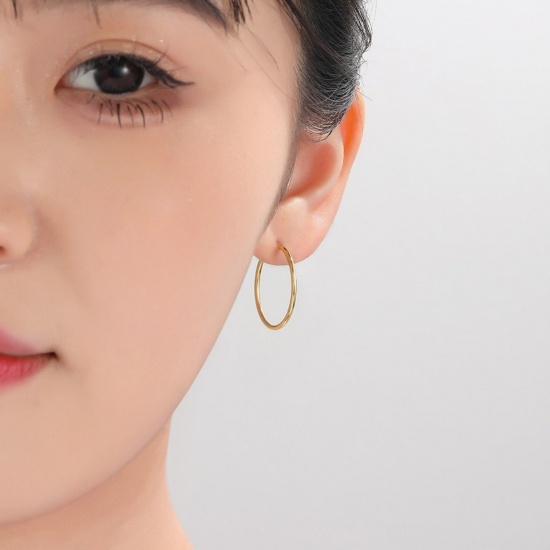 Picture of Wholesale Simple Stylish Hoop Earrings, Round Multicolor Brass, Women's Gift Jewelry Supply