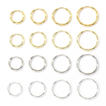 Imagen de Punk Minimalista Aros De Aro Abrazador Al Por Mayor, Ronda Llana Oro Real Chapado Latón, Unisex Respetuoso del Medio Ambiente Regalo Suministro de Joyería, 2 Unidades