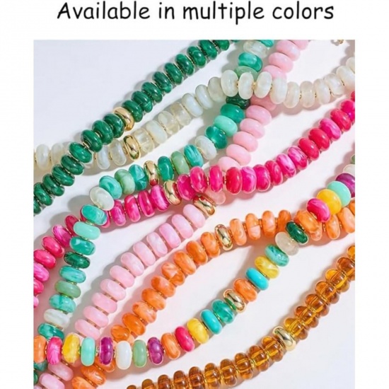 Picture of Wholesale Multicolor Beaded Necklace, 304 Stainless Steel & Resin, Women's Eco-friendly Retro Stylish Gift Jewelry For Retailer, 45cm(17.7") + 5cm(2") long