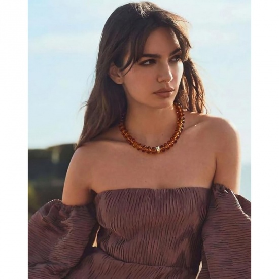 Picture of Wholesale Multicolor Beaded Necklace, 304 Stainless Steel & Resin, Women's Eco-friendly Retro Stylish Gift Jewelry For Retailer, 45cm(17.7") + 5cm(2") long