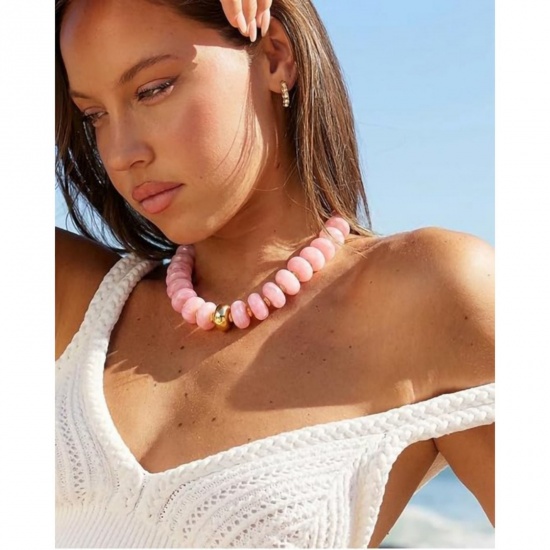 Picture of Wholesale Multicolor Beaded Necklace, 304 Stainless Steel & Resin, Women's Eco-friendly Retro Stylish Gift Jewelry For Retailer, 45cm(17.7") + 5cm(2") long
