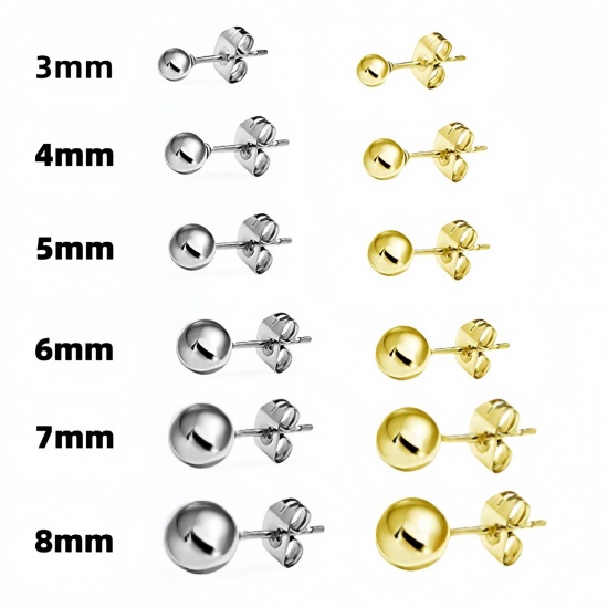 Immagine di Semplice Elegante Orecchini a Perno All'Ingrosso, Palla Multicolore Ottone, Donne Regalo Fornitura di Gioielli, 1 Paio