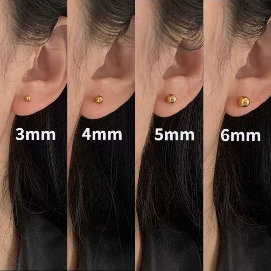 Immagine di Semplice Elegante Orecchini a Perno All'Ingrosso, Palla Multicolore Ottone, Donne Regalo Fornitura di Gioielli, 1 Paio