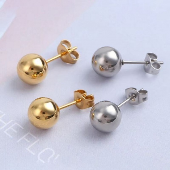 Immagine di Semplice Elegante Orecchini a Perno All'Ingrosso, Palla Multicolore Ottone, Donne Regalo Fornitura di Gioielli, 1 Paio