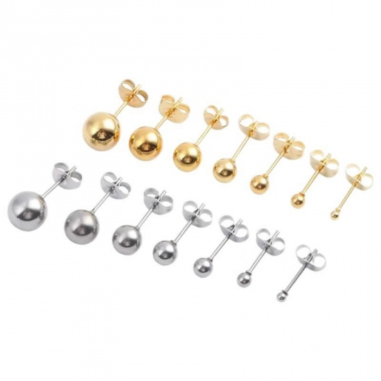 Immagine di Semplice Elegante Orecchini a Perno All'Ingrosso, Palla Multicolore Ottone, Donne Regalo Fornitura di Gioielli, 1 Paio