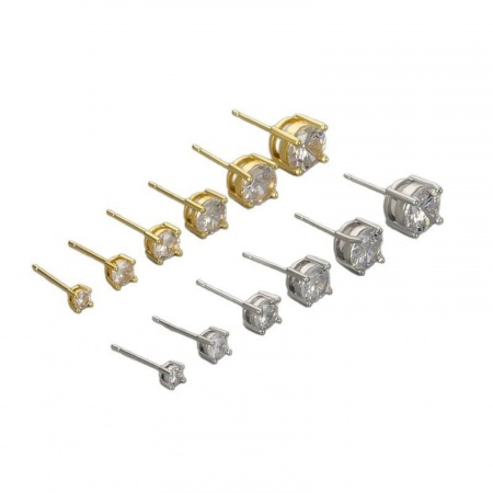 Imagen de Sencillo Elegante Pendientes de Poste de Oreja Al Por Mayor, Ronda Claro Circón Artificial Multicolor Latón, Mujeres Regalo Suministro de Joyería, 1 Par