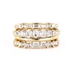 Picture of Wholesale Women's Gift Clear Cubic Zirconia Unadjustable Stackable Ring Set, Multicolor Brass, Stylish Dainty Jewelry Supply