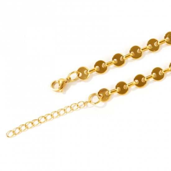 Picture of Wholesale Link Chain Necklace, 18K Real Gold Plated 304 Stainless Steel, Women's Eco-friendly PVD Waterproof Anti-Tarnish Hypoallergenic Exquisite Stylish Gift Jewelry For Retailer, 40cm(15.7") + 5cm(2") long