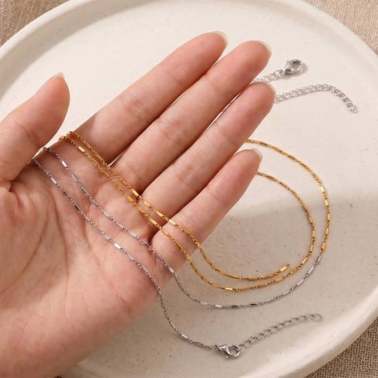 Picture of Wholesale Link Cable Chain Necklace, Multicolor 304 Stainless Steel, Women's Eco-friendly Exquisite Stylish Gift Jewelry For Retailer, 40cm(15.7") + 5cm(2") long