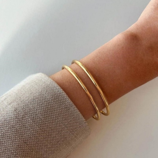 Imagen de Latón Brazalete Al Por Mayor, Multicolor Mujeres Exquisito Elegante Regalo Suministro de Joyería, 1 Unidad