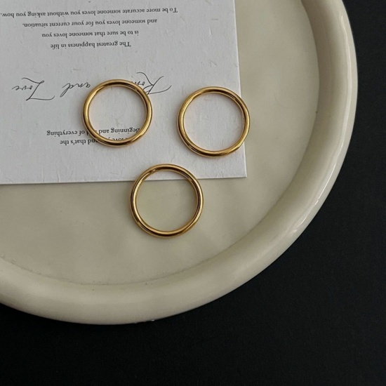 Imagen de Mujeres Regalo No Ajustable Anillos Al Por Mayor, Chapado en Oro de 18K Latón, Elegante Minimalista Suministro de Joyería, 1 Unidad