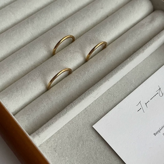 Imagen de Mujeres Regalo No Ajustable Anillos Al Por Mayor, Chapado en Oro de 18K Latón, Elegante Minimalista Suministro de Joyería, 1 Unidad