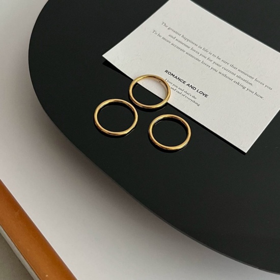 Imagen de Mujeres Regalo No Ajustable Anillos Al Por Mayor, Chapado en Oro de 18K Latón, Elegante Minimalista Suministro de Joyería, 1 Unidad