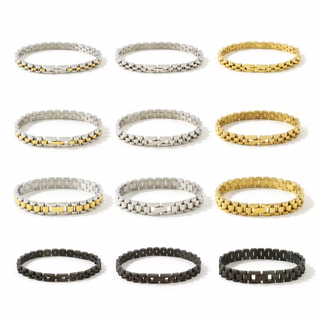Immagine di 304 Acciaio Inossidabile Catena Braccialetti All'Ingrosso, Multicolore Ecologico, Maschile Retrò Elegante Regalo Fornitura di Gioielli, 1 Pz