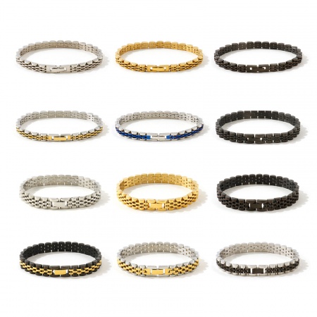 Immagine di 304 Acciaio Inossidabile Catena Braccialetti All'Ingrosso, Multicolore Ecologico, Maschile Retrò Elegante Regalo Fornitura di Gioielli, 1 Pz