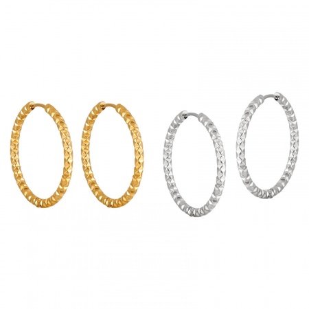 Immagine di Classico Elegante Orecchini Circolari All'Ingrosso, Tondo Sezione Multicolore 304 Acciaio Inossidabile, Unisex Regalo Fornitura di Gioielli, 30mm Dia., 1 Paio