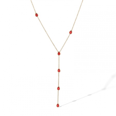Immagine di Goccia Nappa Collana All'Ingrosso, Placcato Oro 18K 304 Acciaio Inossidabile & Zircone Cubico Donne Ecologico Elegante Elegante Regalo Gioielli Per Rivenditore, 42cm + 5cm Lunghezza, 1 Pz