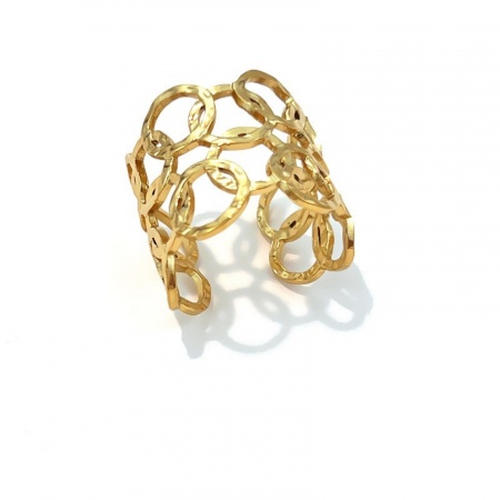 Picture of Wholesale Women's Gift Circle Open Adjustable Rings, Multicolor 304 Stainless Steel, Eco-friendly Simple Stylish Jewelry Supply, 1 Piece