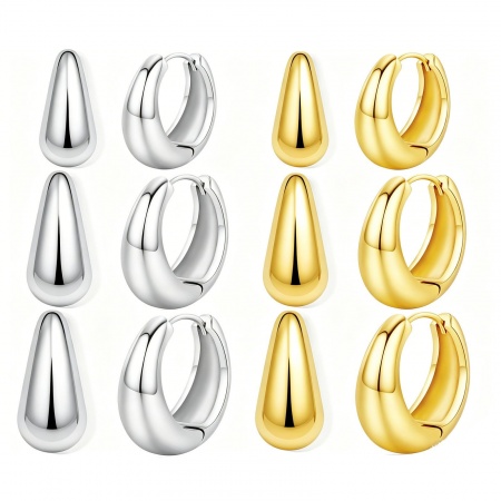 Picture of Wholesale Ins Style Stylish Huggie Hoop Earrings, Round Multicolor Brass, Women's Gift Jewelry Supply, 1 Pair