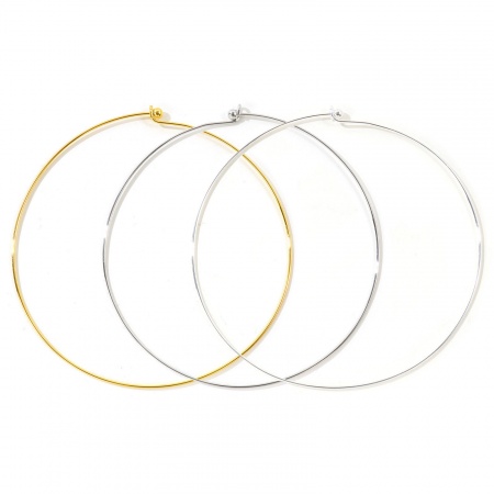 Picture of Wholesale Round Collar Neck Ring Necklace, Multicolor Brass Women's Simple Stylish Gift Jewelry For Retailer, 44cm(17.3") long, 1 Piece