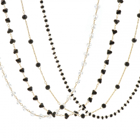 Picture of Wholesale Beaded Chain Necklace, 18K Real Gold Plated Women's Eco-friendly PVD Waterproof Anti-Tarnish Hypoallergenic Exquisite Stylish Gift Jewelry For Retailer, 40cm(15.7") + 5cm(2") long, 1 Piece