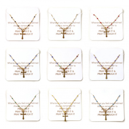 Picture of Wholesale Cross Enamel 304 Stainless Steel Link Cable Chain Charm Bracelets, 18K Real Gold Plated Eco-friendly PVD Waterproof Anti-Tarnish Hypoallergenic, Women's Religious Stylish Gift Jewelry Supply, 17.5cm(6 7/8") long, 1 Piece