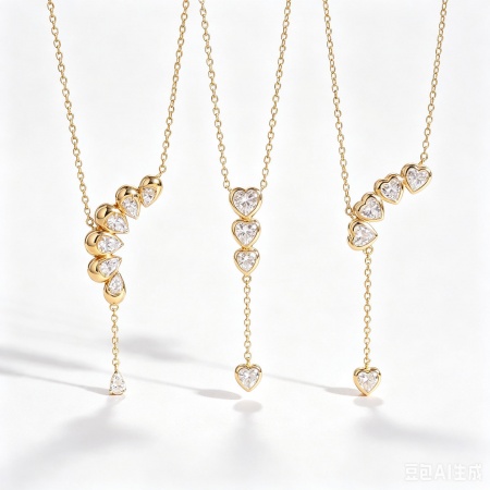 Picture of Wholesale Clear Cubic Zirconia Pendant Charm Necklace, 18K Real Gold Plated Brass Link Cable Chain, Women's Eco-friendly Exquisite Stylish Gift Jewelry For Retailer, 1 Piece