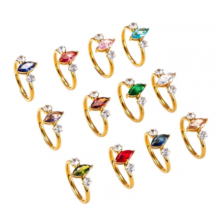 Image de Wholesale Women's Gift Rings, 18K Gold Plated 304 Stainless Steel, Vacuum Plating Stylish Simple & Casual Jewelry Supply, 1 Piece