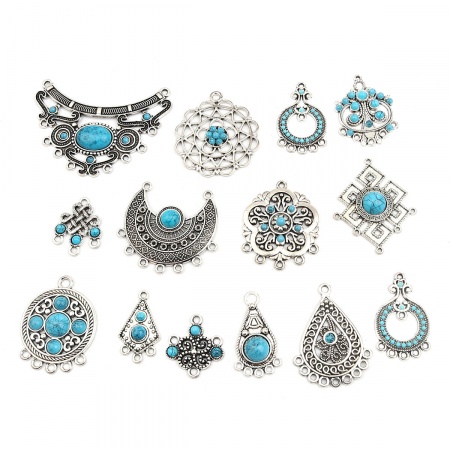 Boho Chic Bohemia Connectors Imitation Turquoise