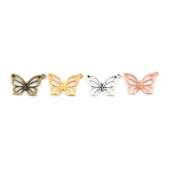 Image de Breloques Insecte en Alliage de Zinc Papillon Doré 27mm x 19mm, 50 Pcs