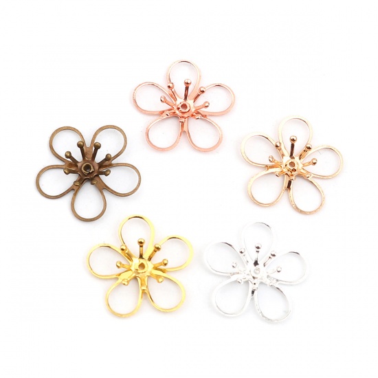 Picture of Copper Bead Cap Flower Gold Plated (Fit Beads Size: 10mm Dia.) 21mm x 21mm, 20 PCs